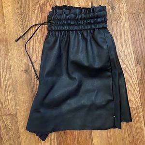 faux leather shorts